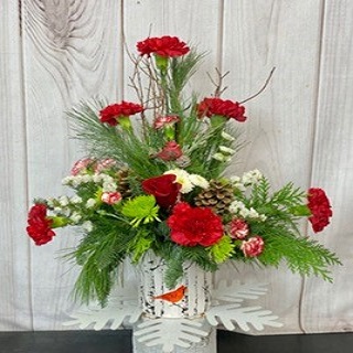 Holiday flower arrangements with red roses Milwaukee